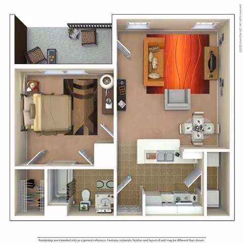 1 Bed • 1 Bath 2309 floor plan